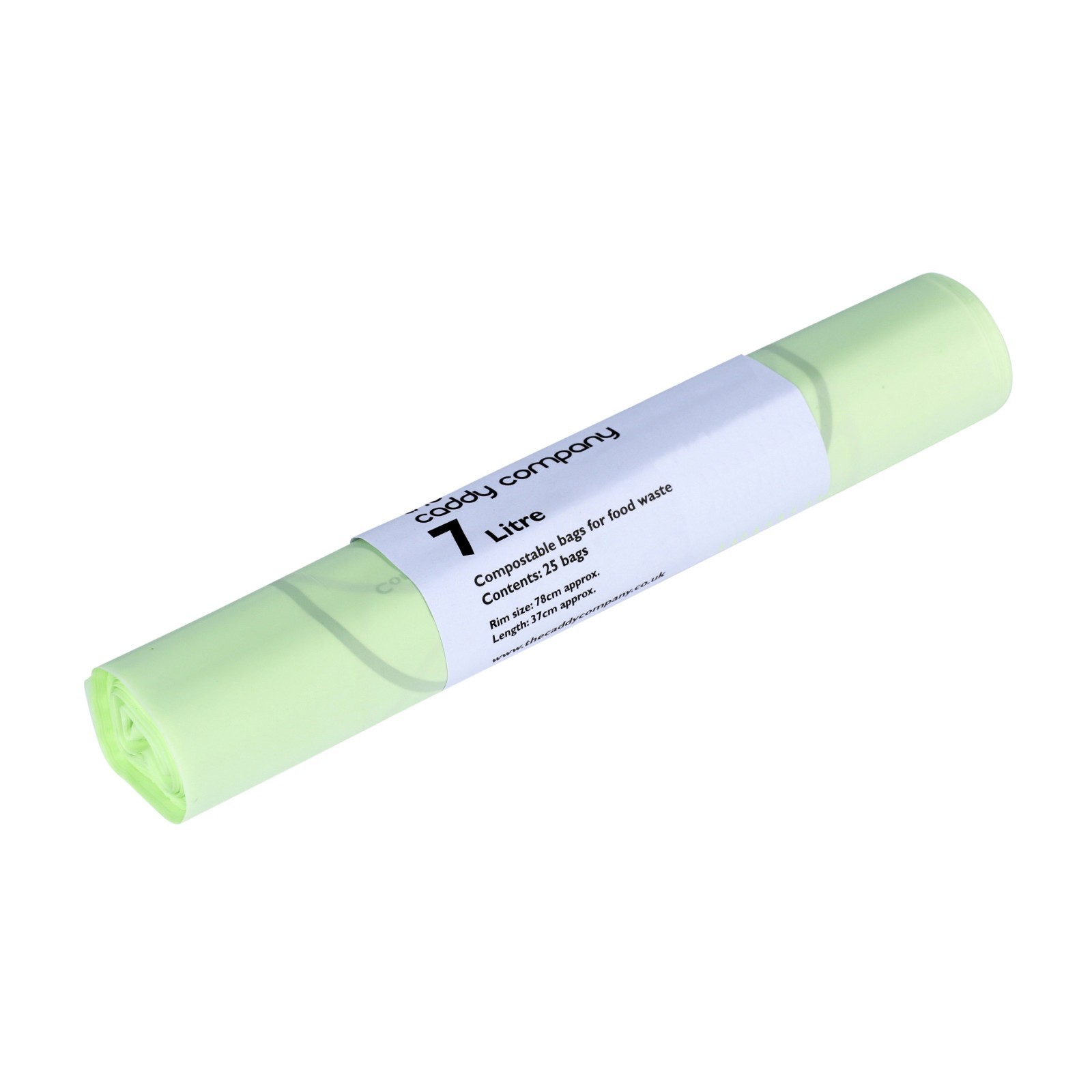 25x 7 Litre 7L Compostable Caddy Bags - 1 Roll - EN13432 Caddy Liners