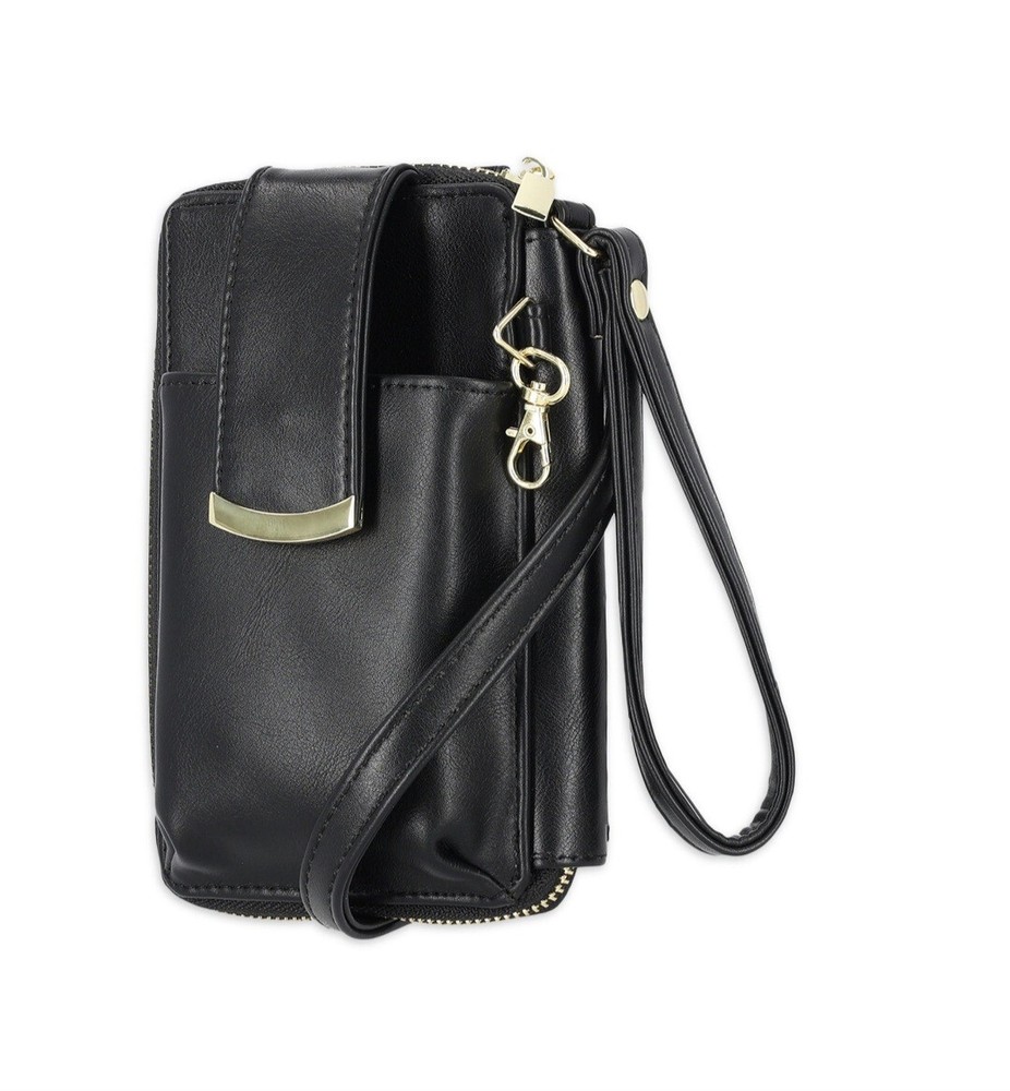 Black Time and Tru Women's Cellie Wallet Phone Case on String