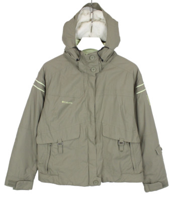 Columbia Titanium Omni-Tech Jacke Damen XL Kapuze Gepolstert Schnee Gaiters Ski