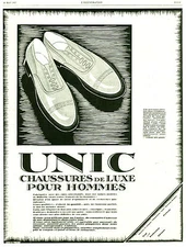Vintage Unic Mens Luxury Shoe Advertising 1927 Magazine Issue