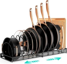 Pot Rack Organizer Expandable Pot And Pan Organizer w/12 Adjustable Compartments