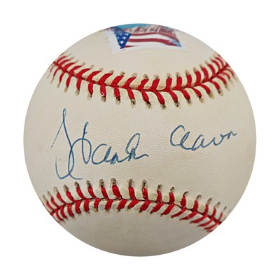 Hank Aaron Atlanta Braves Autographed Signed 715 Home Run Logo