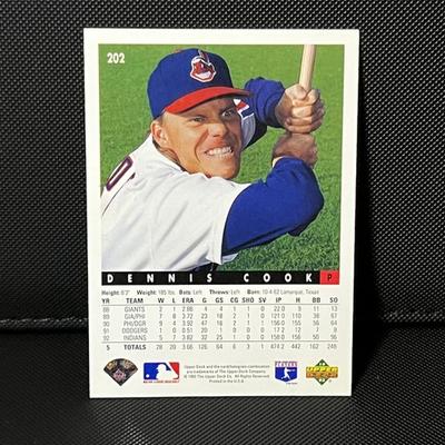 #ad #ad DENNIS COOK 1993 Upper Deck UD 202 1992 Oddball Odd Ball Funny Face On Back Qty $9.95