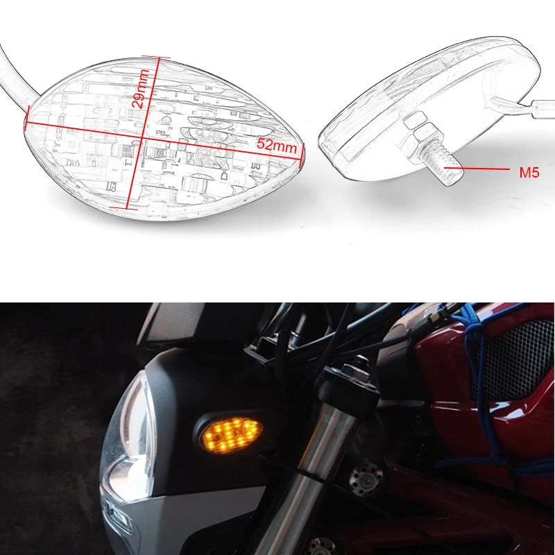 LED Turn Signal Blinker Light Amber For Honda CBR600RR CBR1000RR CBR900RR 954RR - Image 3 of 4