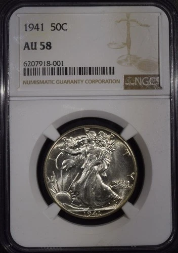 1941 Liberty Walking Half Dollar "NGC AU58"