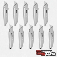 10Pcs Box Paper Cutter Folding Pocket Retractable Utility Knife for Home Office