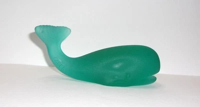 Fenton Glass Teal Satin Whale Figurine FAGCA Exclusive 2025 by Mosser Glass - Image 1 of 3