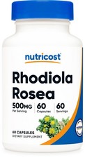 Nutricost Rhodiola Rosea 500mg, 60 Vegetable Capsules - Gluten Free and Non-GMO