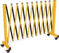 11FT Expandable Barricade Portable Safety Barrier Gate Outdoor Steel Retractable