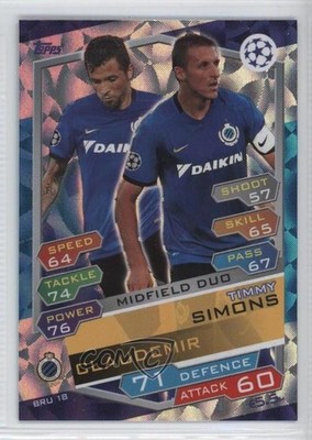 2016-17 Match Attax UCL Club Brugge KV Midfield Duo Timmy Simons Claudemir 0c3