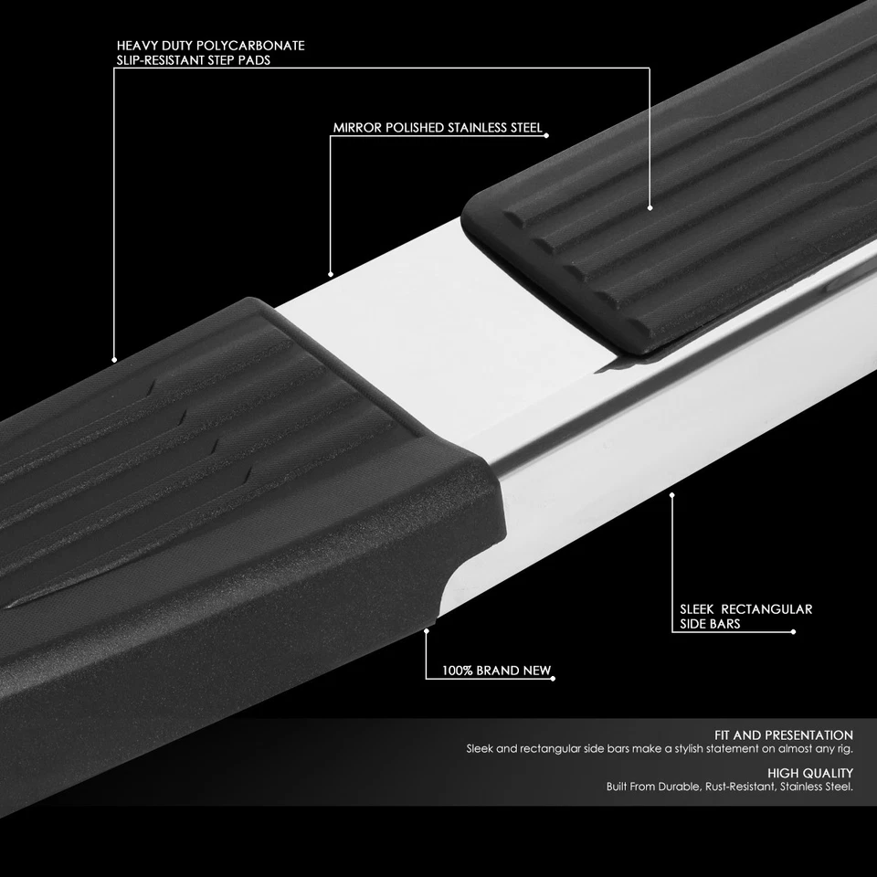 PARA 07-17 TUNDRA CABINA REGULAR ESTÁNDAR 6" ESTRIBO BARRA LATERAL ACERO INOXIDABLE Foto 2 de 4