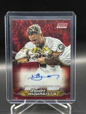 2024 Topps Stadium Club Chrome Red Parallel Auto XANDER BOGAERTS /50 SCCA-XB