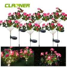 Solar Flower Light Outdoor Artificial Azalea Lights Waterproof Garden Yard Decor