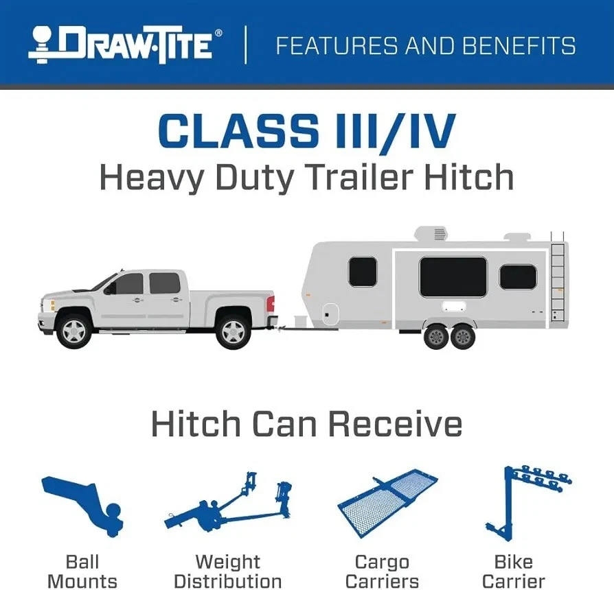 Enganche de remolque Draw-Tite 76438 clase 3, receptor de 2 pulgadas, Toyota Sienna 2021-2024 Foto 3 de 4