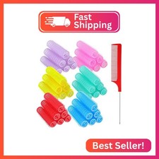 Syhood 36 Pieces Nylon Hair Rollers Curlers Set, Small Self Grip Salon Hairdress