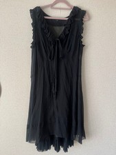 MARC BY MARC JACOBS Sleeveless V-Neck Ruffle Dress Black Slim Size 4 MJ0426067