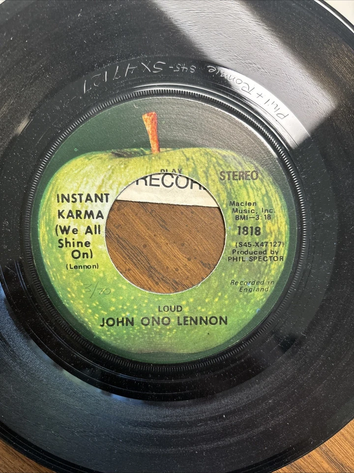 John Lennon Instant Karma/Who Has Seen Wind w/Picture Sleeve 45rpm Apple 1818 - Image 2 of 4