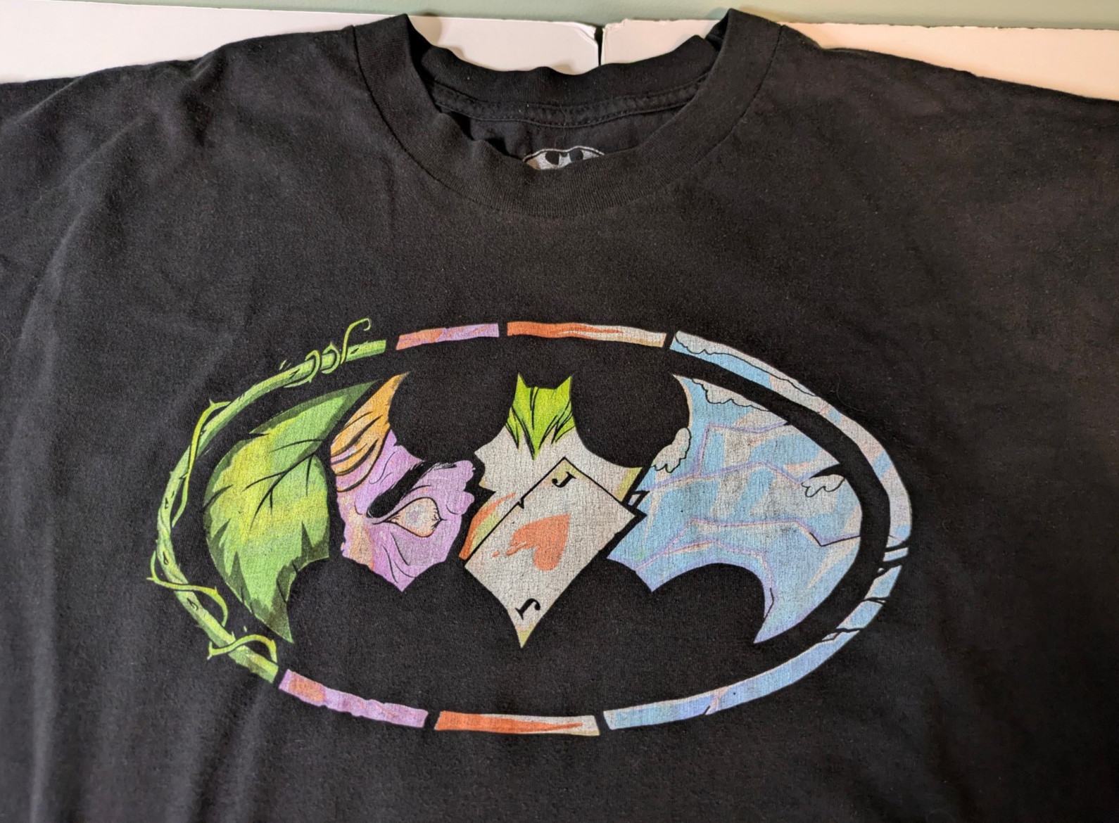 Batman Villains Logo Black T-Shirt Men's XLT