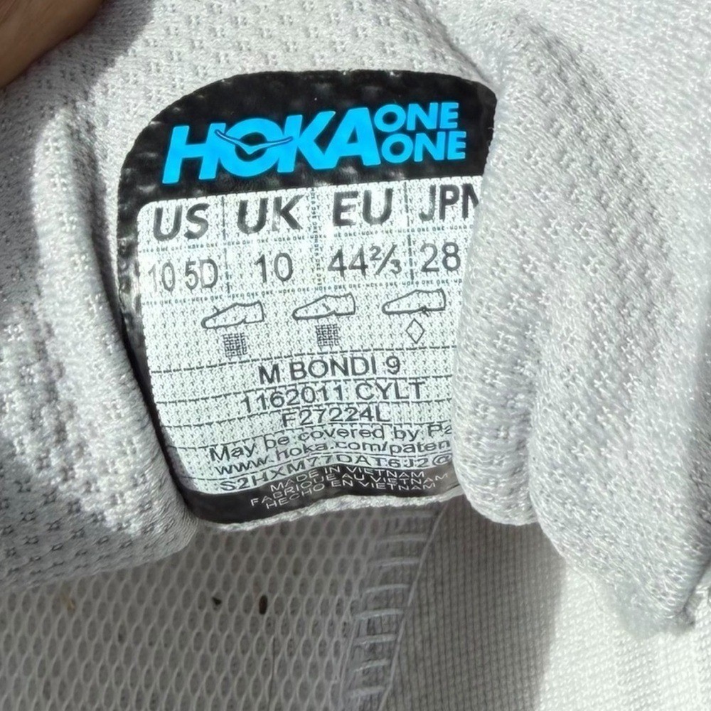 Hoka Bondi 9 Men's Running Sneakers White Blue Size 10.5D Blue White thumbnail 12