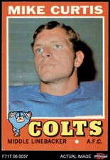 1971 Topps #80 Mike Curtis Colts Duke 7 - NM