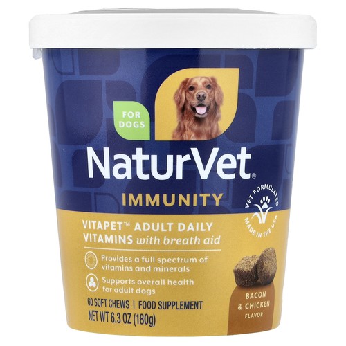 VitaPet™ Adult, Daily Vitamins with Breath Aid, For Dogs, Bacon & Chicken, 60