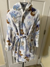 Disney Frozen 2 Girls Plush Robe Featuring Anna and Elsa Size M 8 