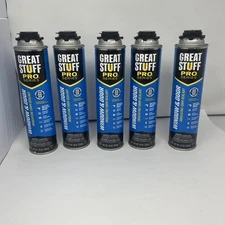 5 Pack GREAT STUFF PRO Window & Door Gap Filler Foam 20oz