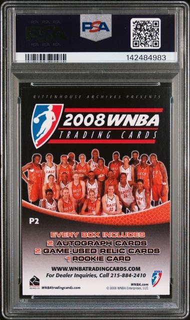 2008 RIttenhouse WNBA Promo Card #P2 Rookie Card Candace Parker PSA 9 view 2