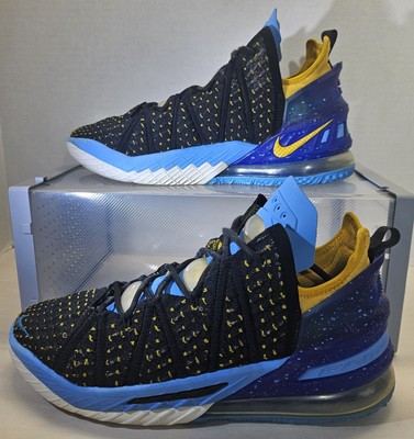 Nike Men's Lebron 18 Blue/ Black/Yellow/White Basketball Sneakers Size 8 W/Flaw 