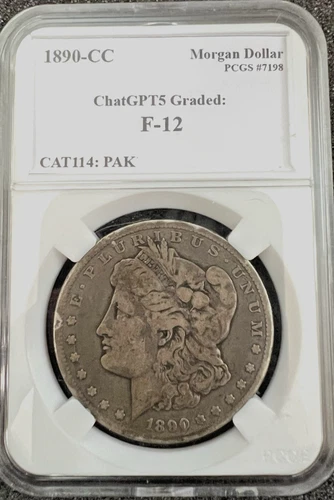 1890 CC Morgan Dollar - Fine Condition, Custom Slab Dark Toning