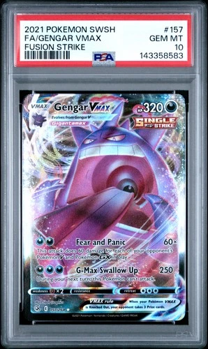 New Listing2021 Pokemon Fusion Strike #157 Gengar Vmax PSA 10