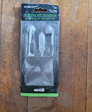 E-Circuit Earphones With Microphone  3.5mm Jack White 48" Cord