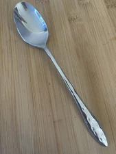 TT-22 Stainless Glossy HAMMERED Beveled Outline Pointed Tip PLACE SOUP SPOON 8"