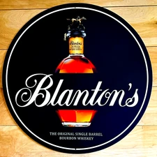Blanton's Bourbon Whiskey Sign 24 inch diameter aluminum wall decor