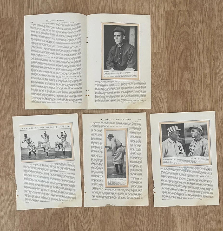 1911 HUGHIE JENNINGS “WATCH HIS ARMS” PUBLICATION 10 LOOSE PAGES EXTREMELY RARE  - Image 4 of 4