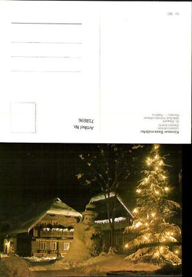 718696 St Oswald Bad Kleinkirchheim Schneemann Bauernhof im Winter b. Nacht