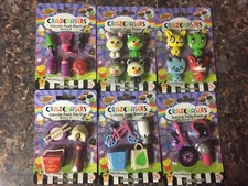 CRAZERASERS, Lot of 6 Collectible Puzzle Erasers Series 2. NEW