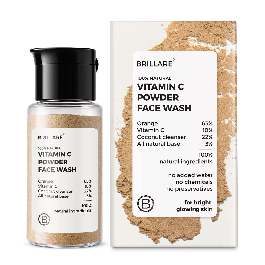 Brillare Vitamin C Face Wash powder 15g with free shipping worldwide