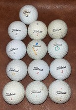 Titleist Used Golf Ball Lot of 13 Balls, Vintage LOOK