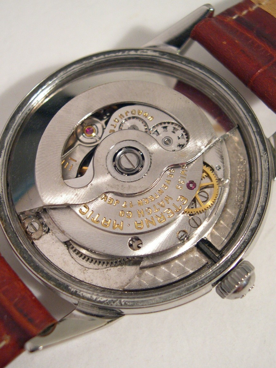 Montre Bracelet Eterna-Matic Automatique Des Années 60 - Acier - Fonctionne Parfaitement - Occasion