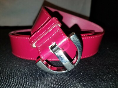 NWOT -L- EXPRESS Real RED Italian Leather 1 5/16 display picture 1