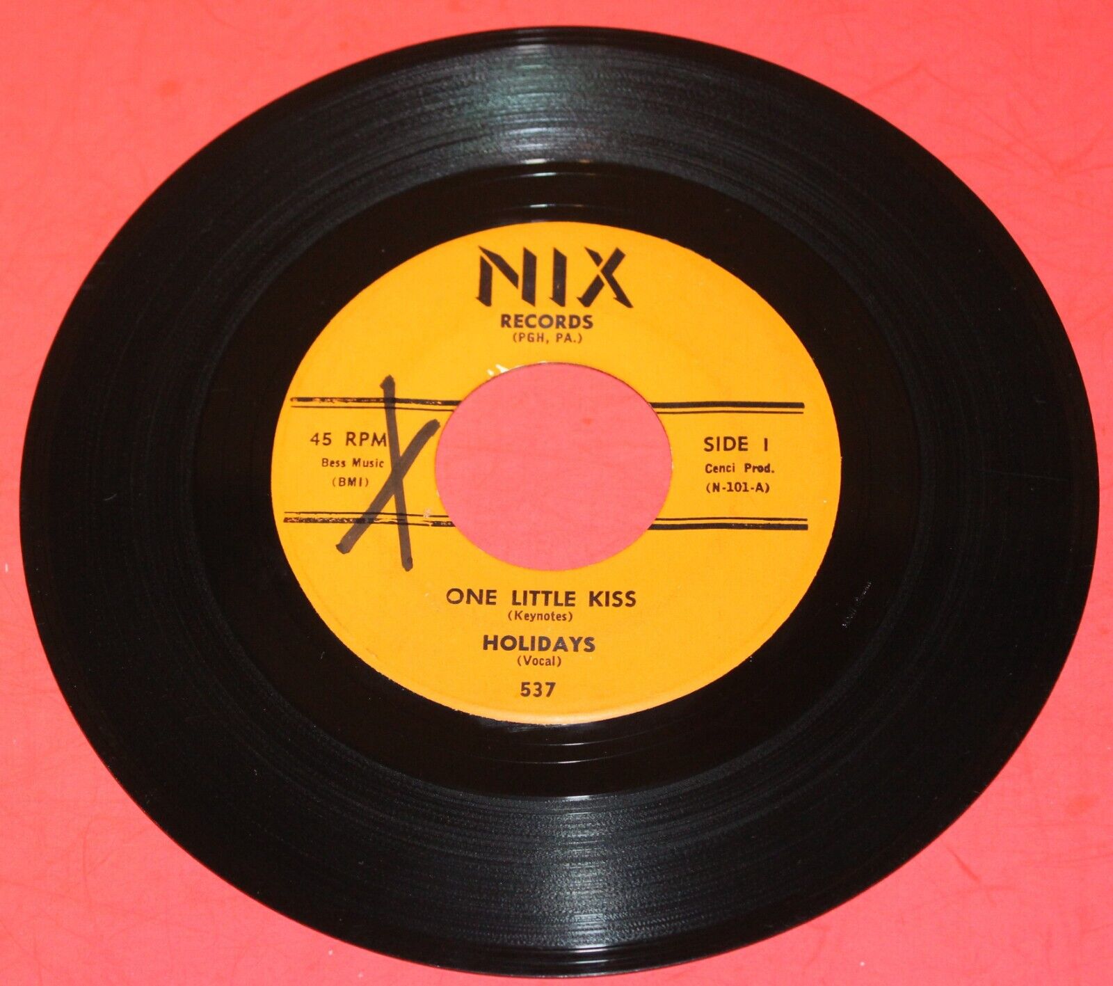 THE HOLIDAYS "One Little Kiss" 1961 RARER 2-SIDED DOOWOP on NIX - NM- HEAR IT!