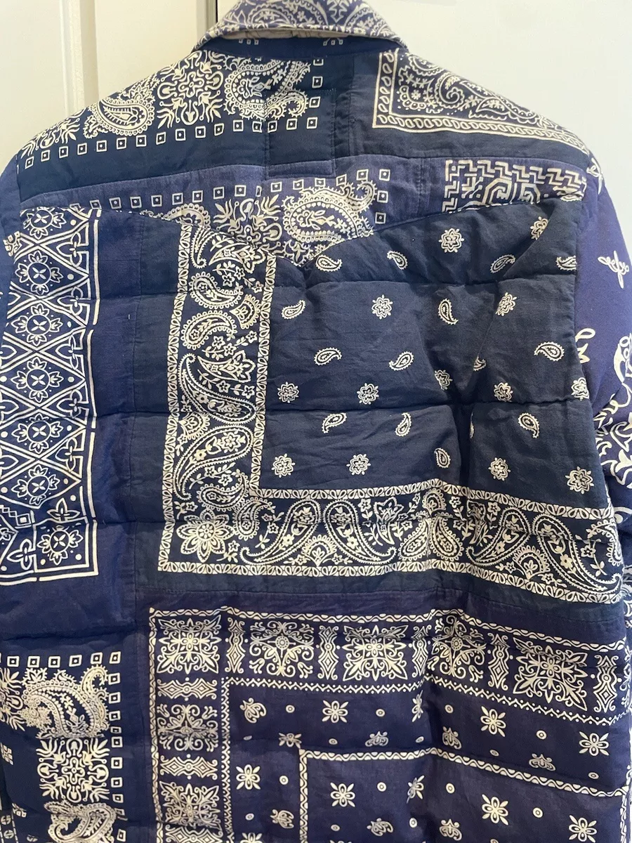 Visvim ICT Kerchief Bandana Jacket quilted down in Blue size 2