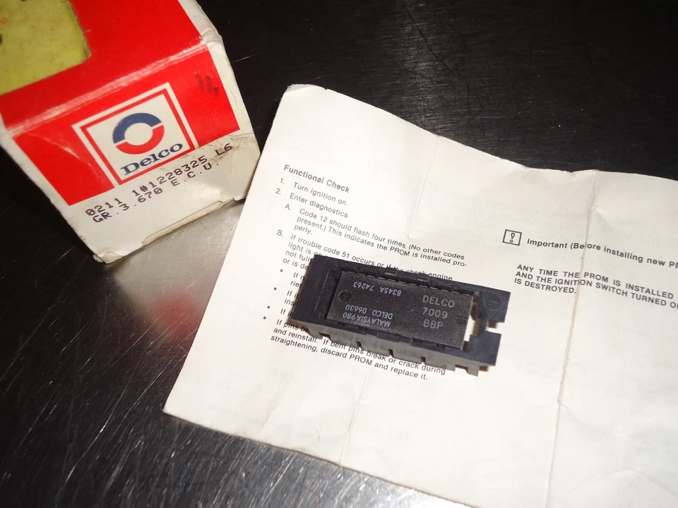 Nuevo NOS GM Delco Computer Chip Prom 1228325 1984 Pontiac 6000 Chevrolet 2,8 L V-6 Foto 2 de 2