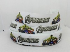 Avengers 7/8" Grosgrain Ribbon YOUR CHOICE 5 or 10 Yard Super Hero Comic Movie 