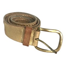 Nine West Gold Belt Leather Brass/Gold Hardware