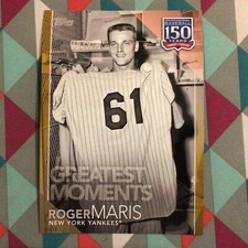 #4 Roger Maris Yankees 5x7 05/10 made Gold 2019 Topps 150 Years Greatest Moments