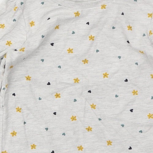 George Girls Grey Floral Viscose blend T-Shirt Size 2-3 Years - Picture 10 of 12
