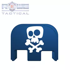 Rowe Tactical Rear Slide Cover Plate for Glock Gen 1-5 - Blue - Skull Cartoon