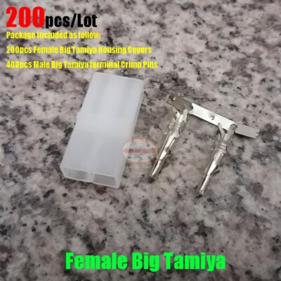 200 pcs Female Big Tamiya L6.2 Plug Metal Pin Connector for Airsoft Car Battery